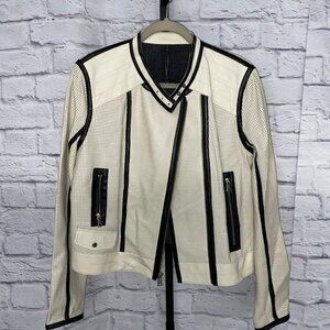Cream Leather Jacket